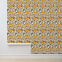 Cute Cat Cafe Floral Pattern