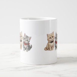Cute Cat Candle for Cat Lovers Large Coffee Mug