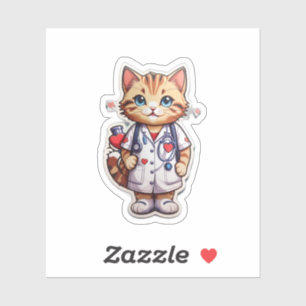 Cute cat cardiology nurse