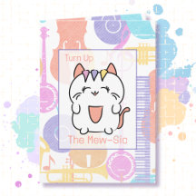 Cute Cat Cartoon Birthday Funny Saying Musical 