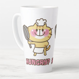 Cute Cat Cartoon Chef Pink Funny Kids Party  Latte Mug
