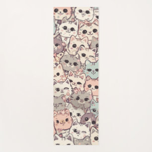Cute Cat Cartoon Funny Pattern party Yoga Mat