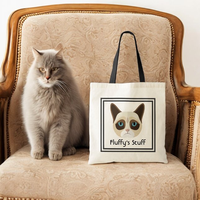 Cute Cat Cartoon Modern Pet Travel Tote Bag (A perfect tote bag for the on-the-go cat!)
