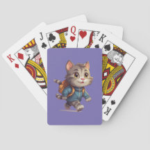 Cute Cat Cartoon Playing Cards