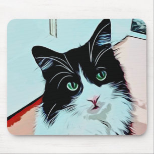 Cute Cat Cartoon Pop Art Mouse Mat