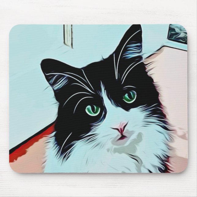 Cute Cat Cartoon Pop Art Mouse Mat (Front)