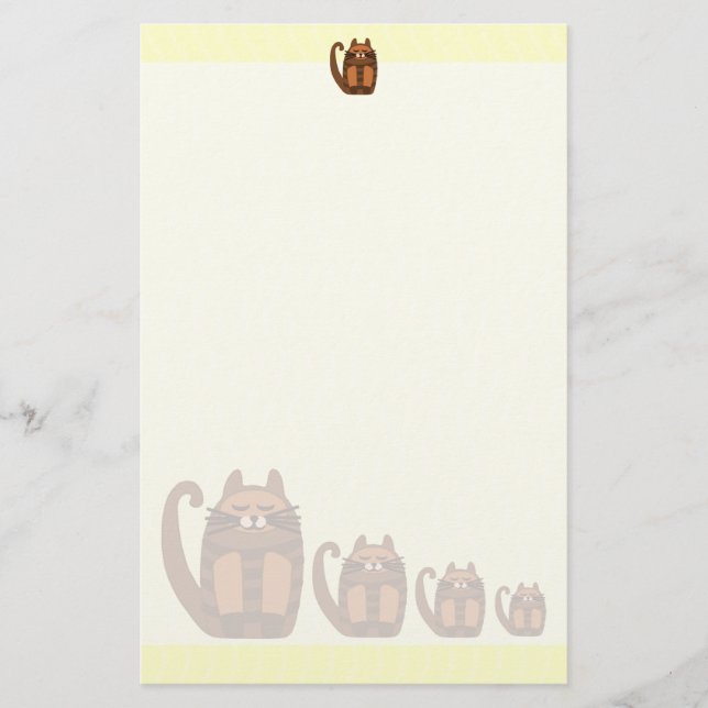 cute cat cats stationery (Front)