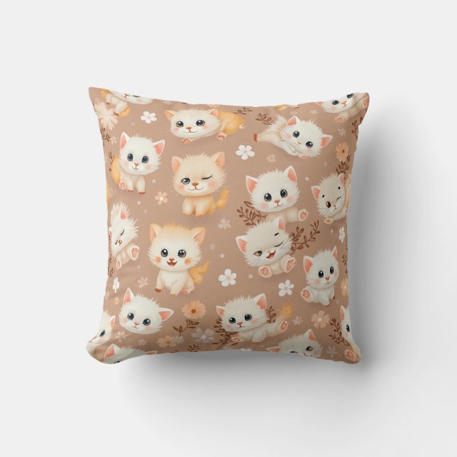 Cute cat character cushion (Front)