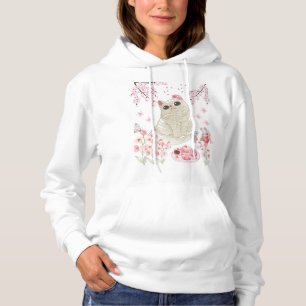 Cute Cat Cherry Blossom Hoodie