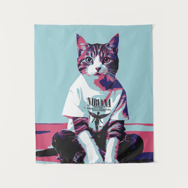Cute Cat Chillin' Tapestry (Front)