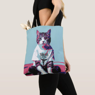 Cute Cat Chillin' Tote Bag