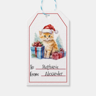 Cute Cat Christmas (2) Gift Tags