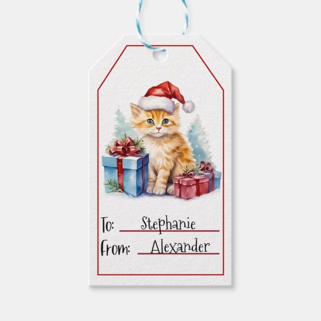 Cute Cat Christmas (2) Gift Tags (Front)