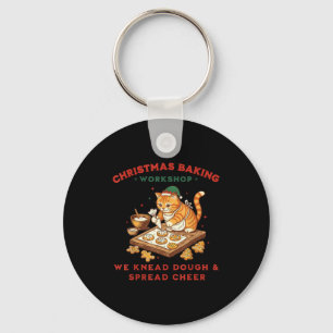 Cute Cat Christmas Baking Workshop For Men Women K Key Ring