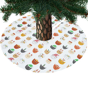 Cute Cat Christmas Brushed Polyester Tree Skirt