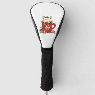 Cute Cat Christmas Chocolate Coffee   Golf Head Cover