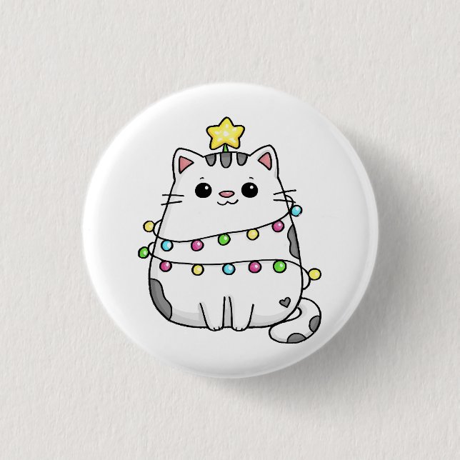 Cute Cat Christmas design  3 Cm Round Badge (Front)