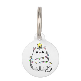 Cute Cat Christmas design Pet Tag