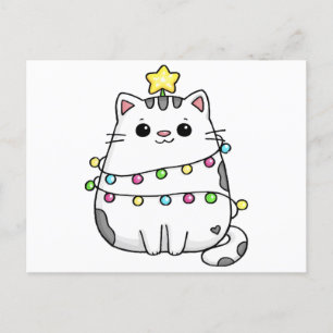 Cute Cat Christmas design  Postcard
