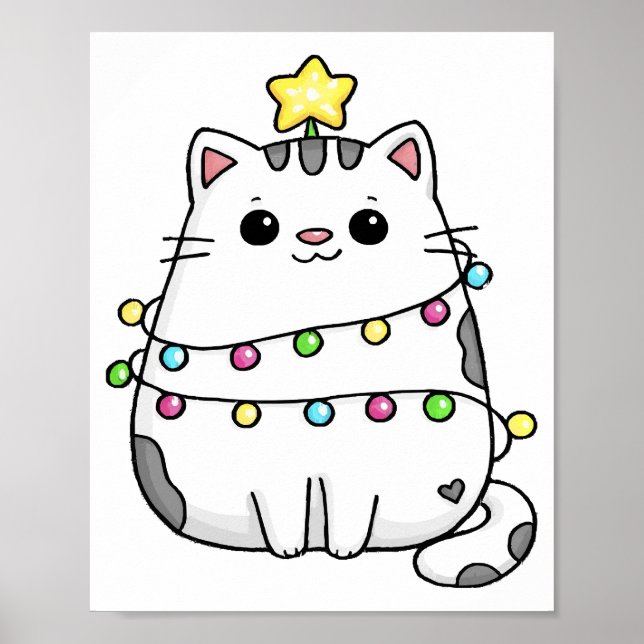 Cute Cat Christmas design  Poster (Front)