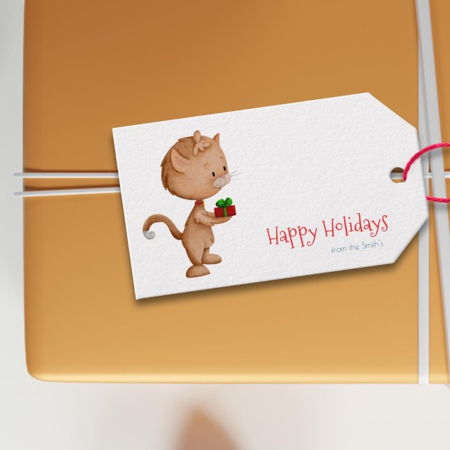 Cute Cat Christmas Holidays Gift Tags (Creator Uploaded)