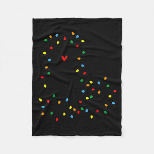 Cute Cat Christmas Light Graphic Cat Black Mom Lov Fleece Blanket