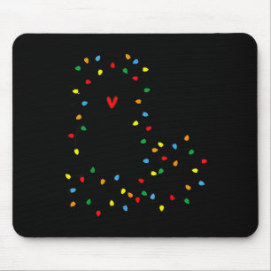 Cute Cat Christmas Light Graphic Cat Black Mom Lov Mouse Mat