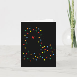 Cute Cat Christmas Light Graphic Cat Black Mum Lov Card
