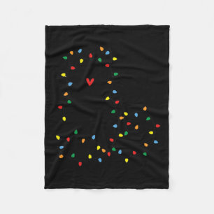 Cute Cat Christmas Light Graphic Cat Black Mum Lov Fleece Blanket