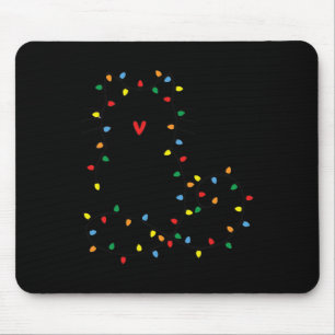 Cute Cat Christmas Light Graphic Cat Black Mum Lov Mouse Mat