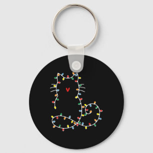 Cute Cat Christmas Lights Merry Catmas Gift For Ca Key Ring