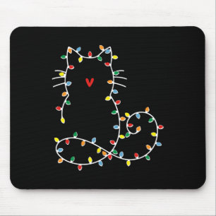 Cute Cat Christmas Lights Merry Catmas Gift For Ca Mouse Mat