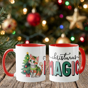 Cute cat christmas magic mug