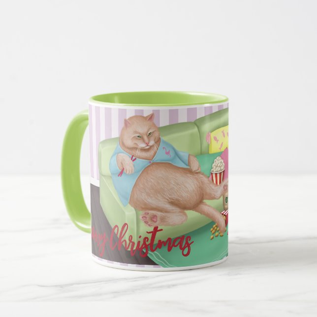 Cute Cat Christmas Mug (Front Left)