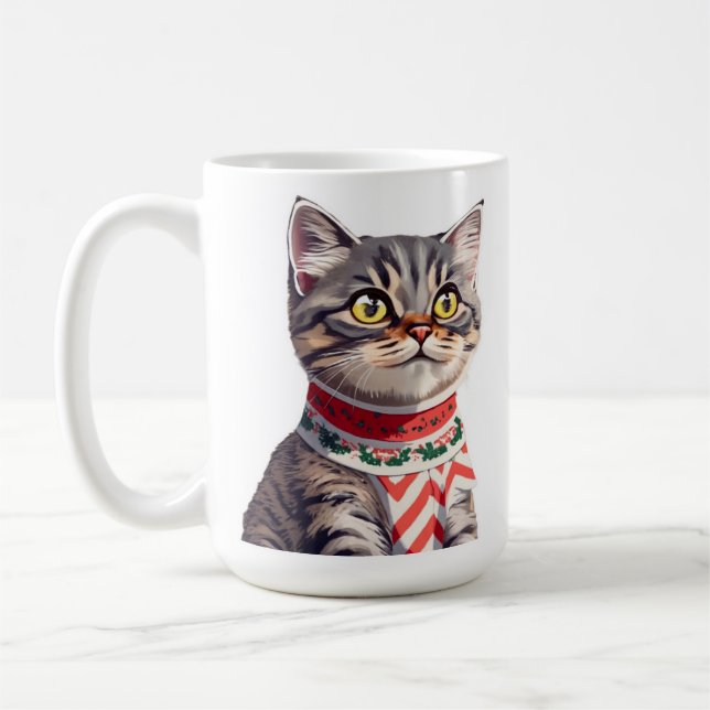 Cute cat Christmas Mug (Left)