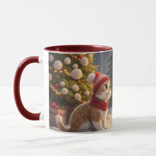 cute cat christmas mug