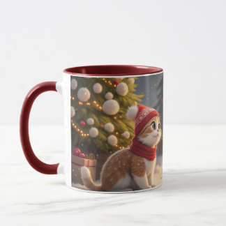 cute  cat christmas mug