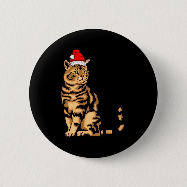 Cute Cat Christmas Shirt For Women Men Kids , Funn 6 Cm Round Badge (Front)