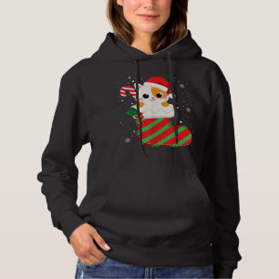 Cute Cat Christmas Sock Candy Cane Xmas Kittens Lo Hoodie