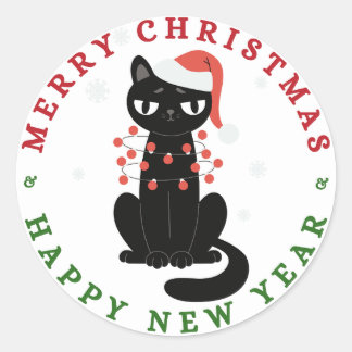 Cute Cat Christmas Sticker