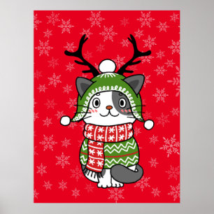 Cute Cat Christmas Stocking stuffers Galore Poster