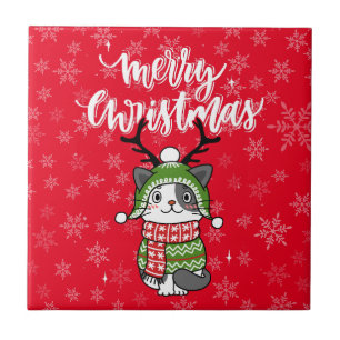 Cute Cat Christmas Stocking stuffers Galore Tile