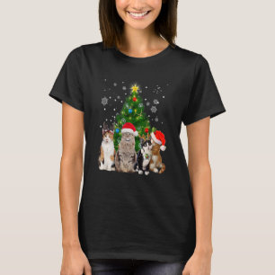 Cute Cat Christmas Tree Cat Xmas Cat Mum Women K T-Shirt