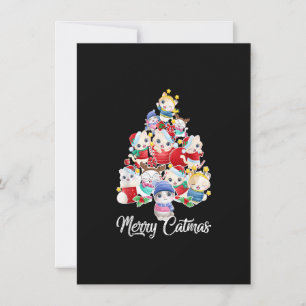 Cute Cat Christmas Tree Merry Catmas For Kitten Xm Invitation