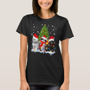 Cute Cat Christmas Tree Ornament Decor Cat  Owner  T-Shirt