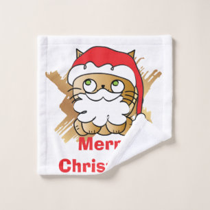 Cute cat Christmas  Wash Cloth