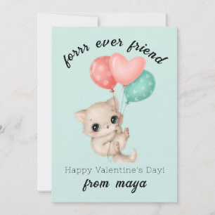 Cute cat Classroom Valentine card