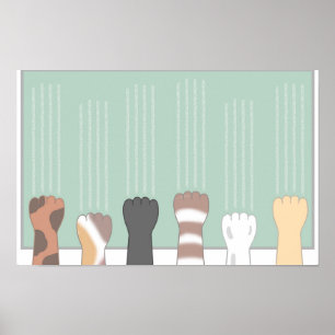 Cute cat claws that leave scratches. poster