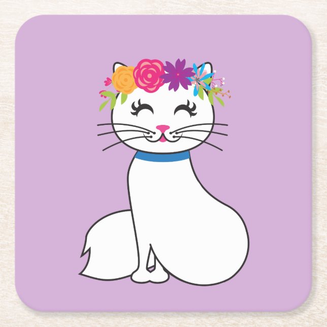 cute cat coaster (Front)