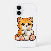 Cute Cat Coffee – Cosy Orange Cat Drinking Coffee